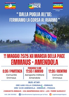 "Dalla Puglia all'UE: fermiamo la corsa al riarmo"