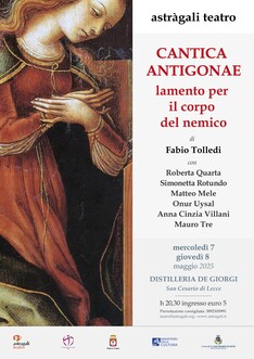 Lo spettacolo “Cantica Antigonae. Lamento per il corpo del nemico” apre “Per la Palestina”, quattro giornate dedicate alla resistenza e alla lotta del popolo palestinese