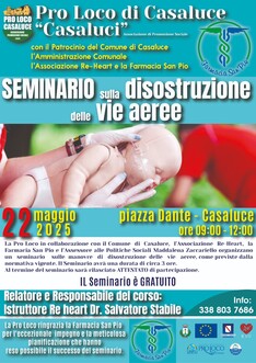 MANOVRE SALVAVITA, FOCUS IN PIAZZA SULLE TECNICHE DI DISOSTRUZIONE