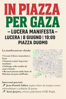 Lucera manifesta: in piazza per Gaza.