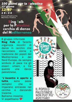 Ring Folk per la Palestina cerchio di danze del Mediterraneo