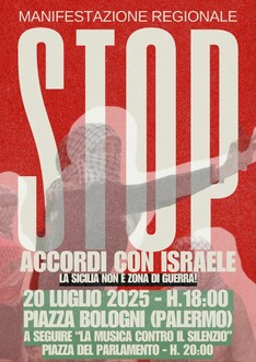 STOP ACCORDI CON ISRAELE! MANIFESTAZIONE REGIONALE A PALERMO