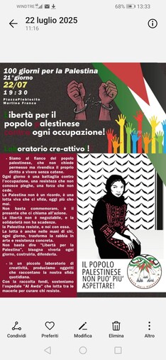 Libertà per il popolo palestinese contro ogni occupazione