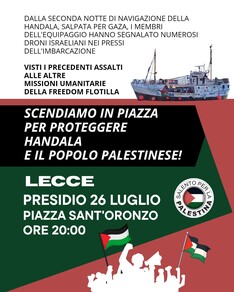 In Piazza per proteggere Handala e a sostegno del Popolo Palestinese