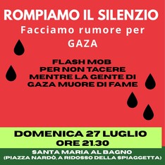 Gaza Muore di Fame "Rompiamo il Silenzio".  Flash mob a Santa Maria al Bagno