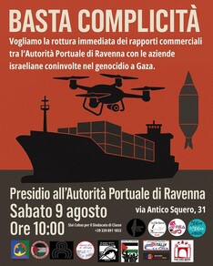 "Basta Complicità"  Presidio all'Autorità Portuale di Ravenna