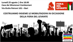 COSTRUIAMO INSIEME LE MOBILITAZIONI IN OCCASIONE DELLA FIERA DEL LEVANTE