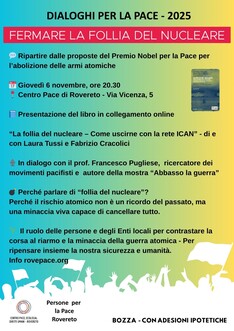 Centro Pace Rovereto. Fermare la follia delle atomiche e del nucleare
