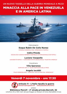 Un altro tassello della guerra mondiale a pezzi. Minaccia alla pace in Venezuela e America Latina al Venezuela