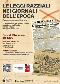 Mostra: le leggi razziali nei giornali d'epoca