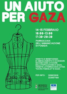 “UN AIUTO PER GAZA”: mercatino di beneficenza per aiutare la popolazione palestinese