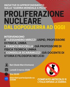 PROLIFERAZIONE NUCLEARE DAL DOPOGUERRA AD OGGI