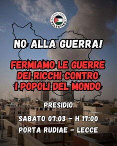 NO ALLA GUERRA! FERMIAMO LE GUERRE DEI RICCHI CONTRO I POPOLI DEL MONDO.