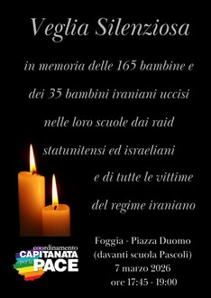 Una scuola ed una veglia per ricordare 200 bambini uccisi in Iran nei raid   e tutte le vittime del regime iraniano