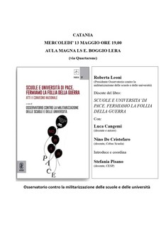 SCUOLA E UNIVERSITA' DI PACE. FERMIAMO LA FOLLIA DELLA GUERRA
