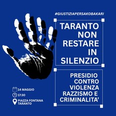 «Taranto non restare in silenzio». Presidio contro l'uccisione di Bakari Sako