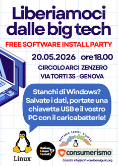 Liberiamoci dalle big tech. Free software install party