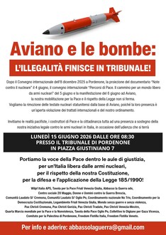 Aviano e le bombe: l'illegalità finisce in Tribunale