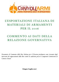 Esportazione italiana materiali di armamento: commento ai dati 2006