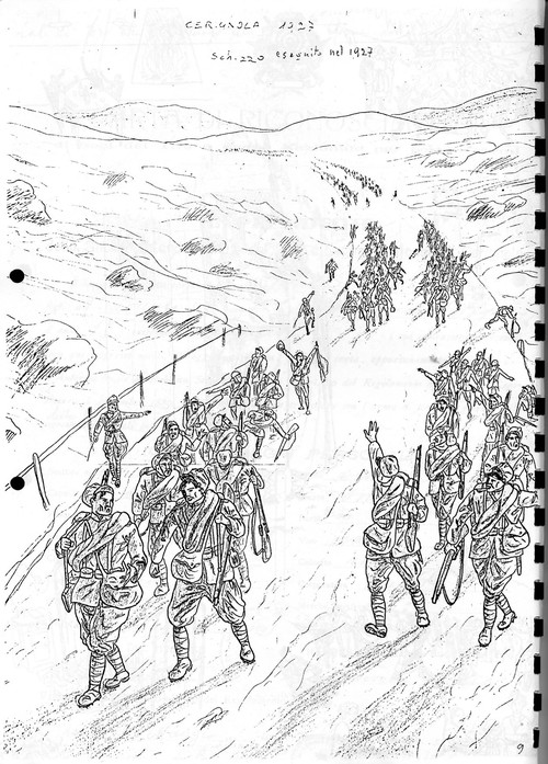 Schizzo di Paolo Sabbetta (1° adolescenza fascista)