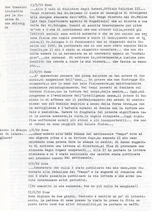 Diario Sabbetta coinvolge i mass media ma la stampa si fa imbavagliare (9° Esilio in patria)