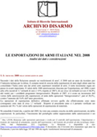 L'export militare italiano nel 2008
