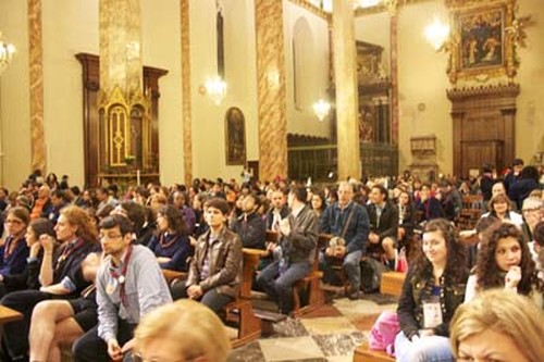 La veglia del 15 maggio 2010, prima della Marcia Perugia Assisi