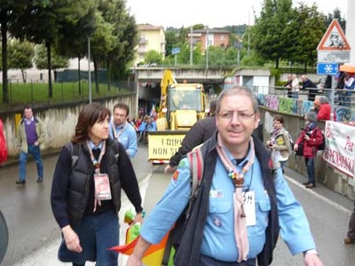 Alcune immagini dalla Marcia per la Pace Perugia Assisi del 16 maggio 2010. I presidenti AGESCI a Ponte San Giovanni