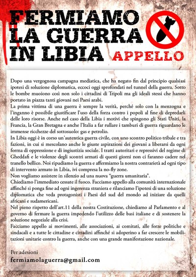 fermiamo la guerra in Libia