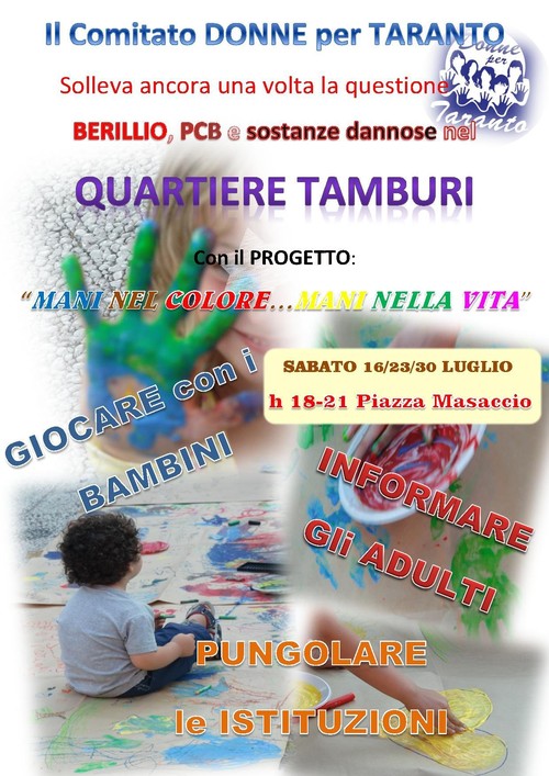 L'iniziativa non si ferma qui. Il progetto nel quartiere "Tamburi", a un anno dall'ordinanza che vieta ai bambini di giocare a contatto con la terra