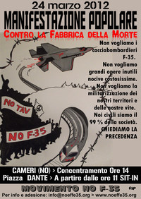 Non vogliamo gli F-35