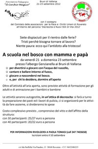 A scuola nel bosco con mamma e papà