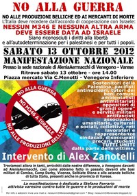 Davanti ad Alenia Aermacchi per dire NO alla vendita digli M346 ad Israele