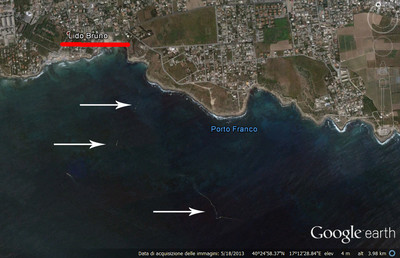 il mare di lido bruno dal satellite