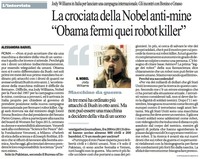 La crociata della Nobel anti-mine "Obama fermi quei robot killer"