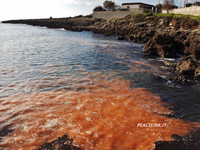 Mare arancione sulle coste di Lama, Taranto