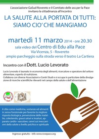 Salute e cibo con Lucio Levorato