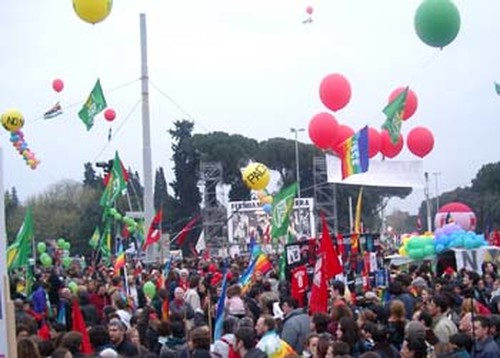 Il palco al Circo Massimo