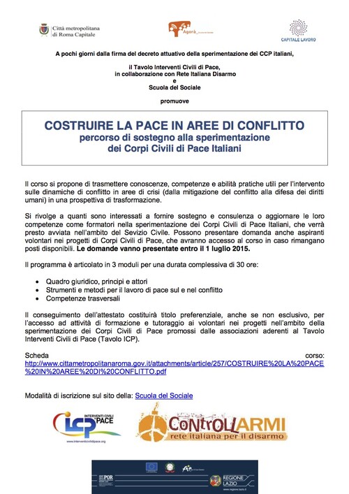 Costruire la Pace in aree di conflitto - Scuola Pace