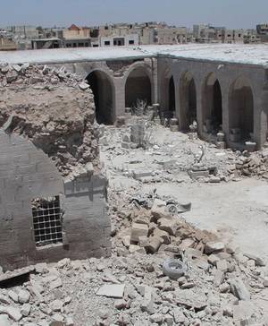 A 16-century caravanserai in the city of Maaret al-Numan, in an area controlled by opposition forces. Un caravanserraglio del 16° secolo nella città di Maaret al-Numan, in una zona controllata dalle forze di opposizioneU