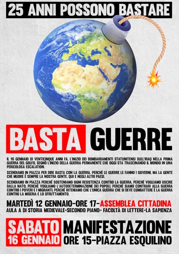 Se 25 anni vi sembrano pochi...:  BASTA GUERRE!