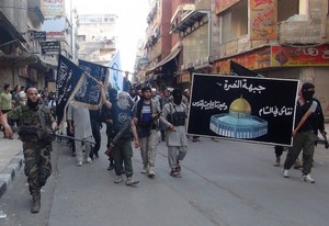 Combattenti di Al Nusra vicino Damasco