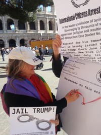 Mandato di cattura contro il Presidente Trump spiccato da un gruppo di pacifisti statunitensi a Roma