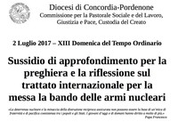 La Diocesi di Concordia-Pordenone prega e riflette sul Trattato internazionale per la messa al bando delle armi nucleari