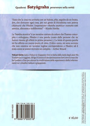 Retrocopertina del libro: Dalla bomba atomica al Pikadon