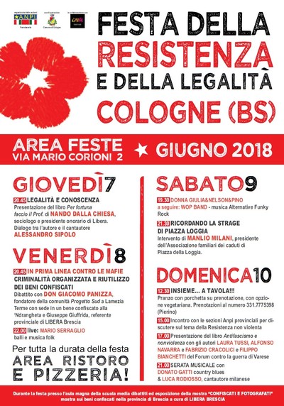 FESTA DELLA RESISTENZA E DELLA LEGALITA' - Cologne (BRESCIA)