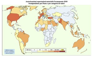 Rete Italiana per il Disarmo - Mappa destinatari licenze armi italiane anno 2018