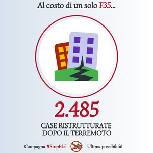 Stop F35 - case ristutturate terremoto