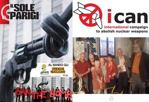 Con i Disarmisti Esigenti e Alberto L'Abate e Piero Scaramucci, fondatore di Radio popolare e Alfonso Navarra, storico ecopacifista