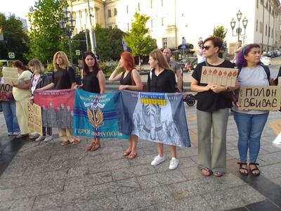 Una manifestazione nella cirìttà ucraina di Leopoli.